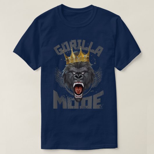 Gorilla Mode Workout Kronen Fitness Gym Motivation T-Shirt (Design vorne)