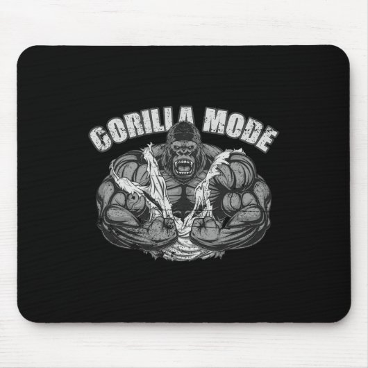 Gorilla-Modus-Gym-Affe-Fitness-Coach-Swole-Affe Mousepad (Vorne)