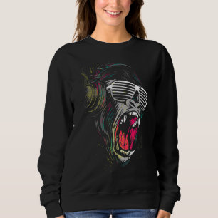 Gorilla Monkey Ape Kopfhörer Sweatshirt