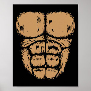 Gorilla Monkey Bly Brust Kostüm Diy Halloween Poster