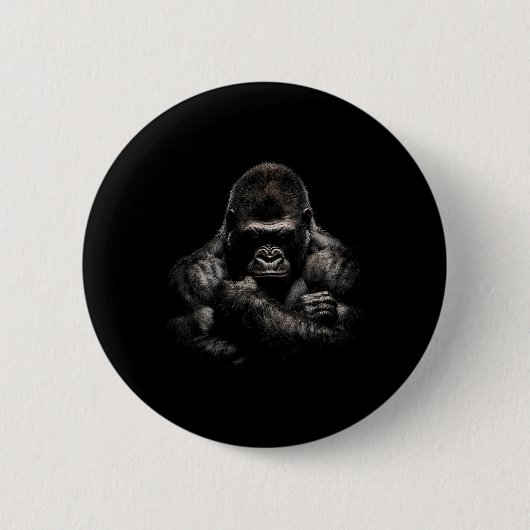 Gorilla Monkey Gym Wear Bodybuilding Workout Motiv Button (Vorderseite)