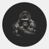 Gorilla Monkey Gym Wear Bodybuilding Workout Motiv Runder Aufkleber (Vorderseite)