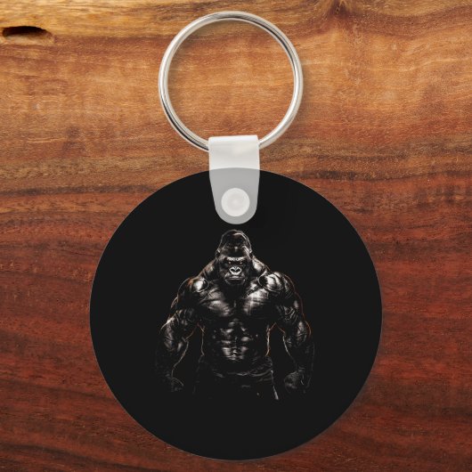 Gorilla Monkey Gym Wear Bodybuilding Workout Motiv Schlüsselanhänger (Vorderseite)