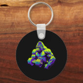 Gorilla Monkey Gym Wear Bodybuilding Workout Motiv Schlüsselanhänger (Vorderseite)