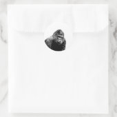 Gorilla Monkey Illustration Jungle Safari Runder Aufkleber (Tasche)