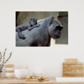 Gorilla Mother und Baby Poster (Küche)