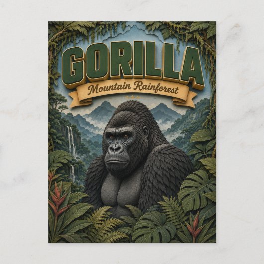 Gorilla Mountain Rainforest POPCUT Postkarte (Vorderseite)