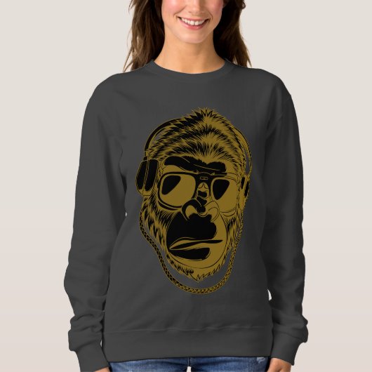 Gorilla Music - Cooles Musikdesign Sweatshirt (Vorderseite)