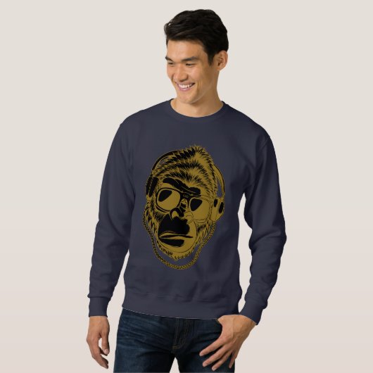 Gorilla Music - Cooles Musikdesign Sweatshirt (Vorne ganz)