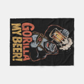 Gorilla My Beer Funny Ape Stein Party Tier Fleecedecke (Vorderseite (Horizontal))