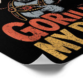 Gorilla My Beer Funny Ape Stein Party Tier Poster (Ecke)