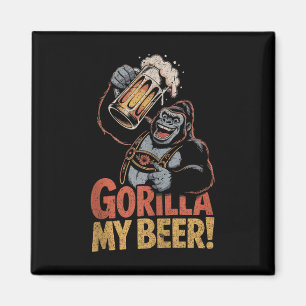 Gorilla My Beer Funny Ape Stein Party Tiertank Magnet