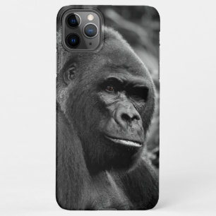 Gorilla Nah Schwarz-Weiß-Portrait iPhone 11Pro Max Hülle