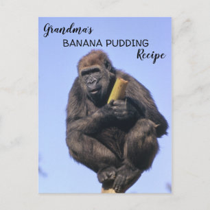 Gorilla Oma's Banana Pudding Rezept Kids Cook Postkarte