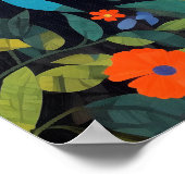 Gorilla Painting Colorful Blume Blätter Poster (Ecke)