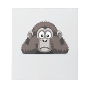 Gorilla Peeking Niedlich Adorable Funny Animal Car Notizblock