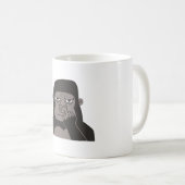 Gorilla Picking Nose mit Middle Finger Doodle Kaffeetasse (VorderseiteRechts)