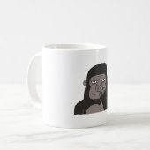Gorilla Picking Nose mit Middle Finger Doodle Kaffeetasse (Vorderseite Links)