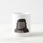 Gorilla Picking Nose mit Middle Finger Doodle Kaffeetasse (Mittel)