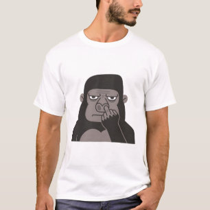 Gorilla Picking Nose mit Middle Finger Doodle T-Shirt