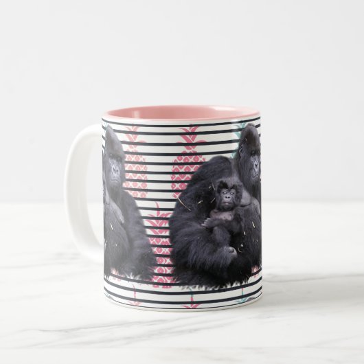 Gorilla Pineapine Pink Tasse (Vorderseite Links)