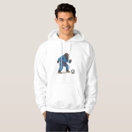 Gorilla playing soccer in karate kimono hoodie
