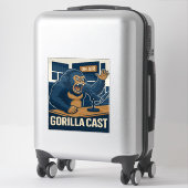 Gorilla Podcast über Air Studio Funny Podcaster Aufkleber (Koffer)