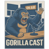 Gorilla Podcast über Air Studio Funny Podcaster Aufkleber (Vorderseite)