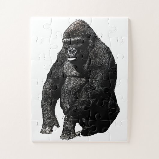 Gorilla Pop Art Black & White Puzzle (Vertikal)