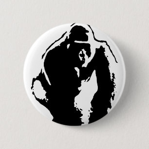 Gorilla Pop Art Button
