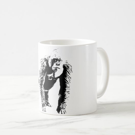 Gorilla Pop Art Kaffeetasse (VorderseiteRechts)