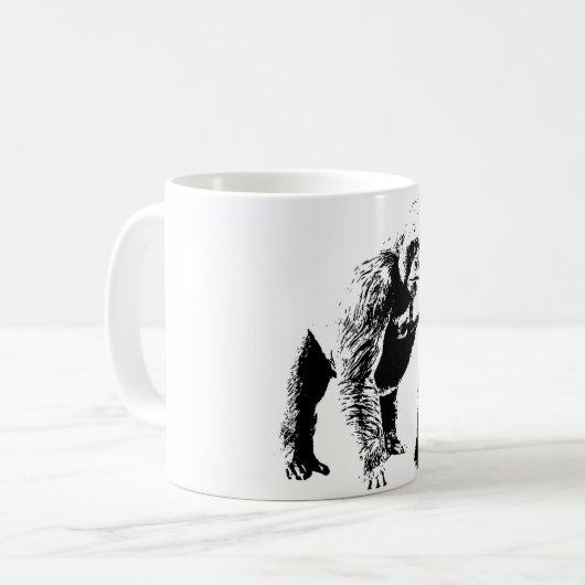 Gorilla Pop Art Kaffeetasse (Vorderseite Links)