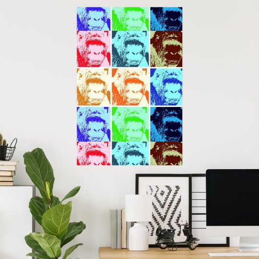 Gorilla Pop Art Poster Print (Heimbüro)