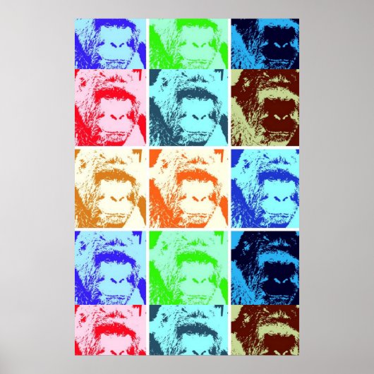 Gorilla Pop Art Poster Print (Vorne)