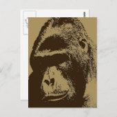 Gorilla Pop Art Postkarte (Vorne/Hinten)