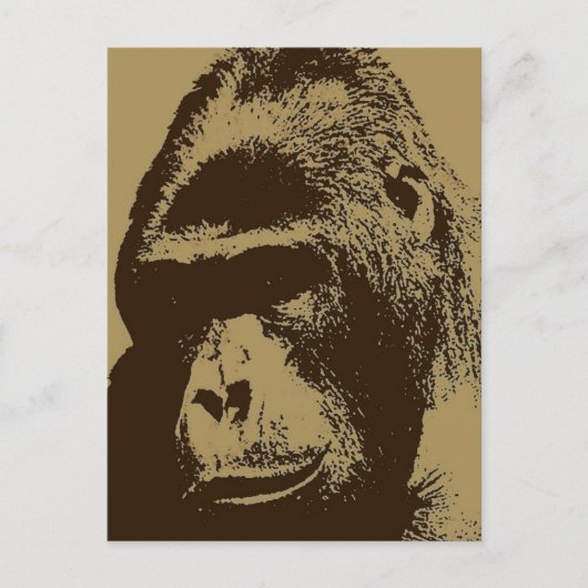 Gorilla Pop Art Postkarte (Vorderseite)