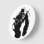 Gorilla Pop Art Runde Wanduhr (Winkel)