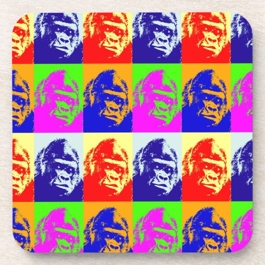 Gorilla Pop Art Untersetzer (Vorderseite)