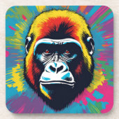 Gorilla Pop Cartoon Zeichnend Getränkeuntersetzer (Vorderseite)