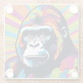 Gorilla Pop Cartoon Zeichnend Glasuntersetzer (Rückseite)