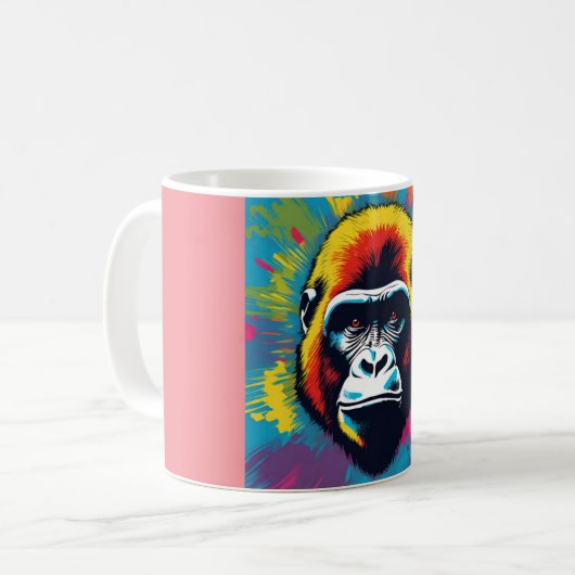 Gorilla Pop Cartoon Zeichnend Kaffeetasse (Vorderseite Links)