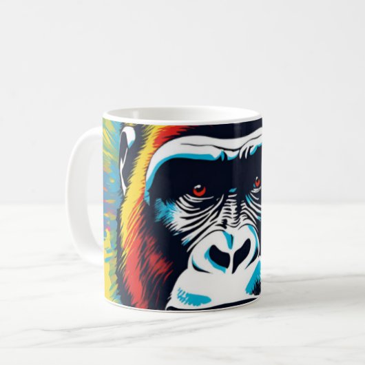 Gorilla Pop Cartoon Zeichnend Kaffeetasse (Vorderseite Links)