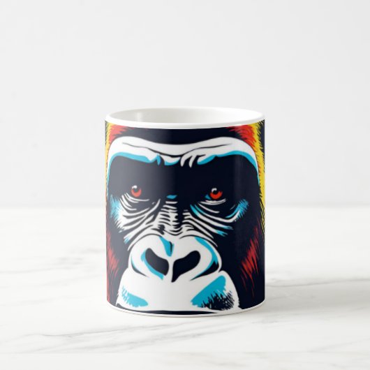 Gorilla Pop Cartoon Zeichnend Kaffeetasse (Mittel)