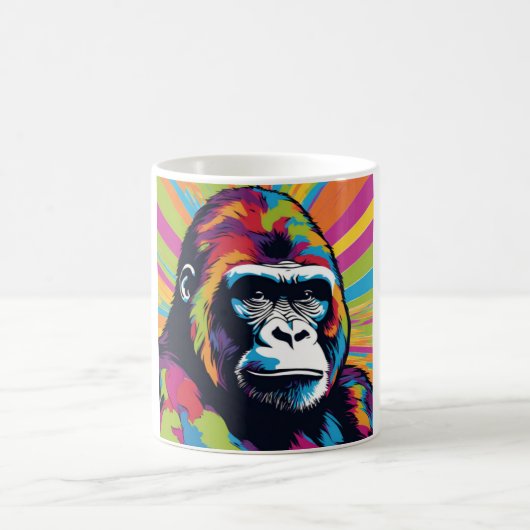 Gorilla Pop Cartoon Zeichnend Kaffeetasse (Mittel)