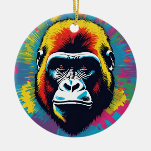 Gorilla Pop Cartoon Zeichnend Keramik Ornament (Vorne)