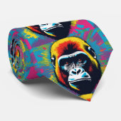 Gorilla Pop Cartoon Zeichnend Krawatte (Gerollt)