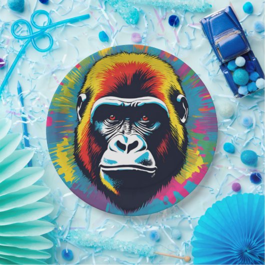 Gorilla Pop Cartoon Zeichnend Pappteller (Party)