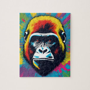 Gorilla Pop Cartoon Zeichnend Puzzle