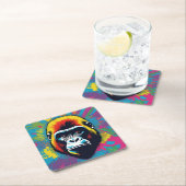 Gorilla Pop Cartoon Zeichnend Rechteckiger Pappuntersetzer (Vor Ort)