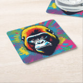 Gorilla Pop Cartoon Zeichnend Rechteckiger Pappuntersetzer (angewinkelt)